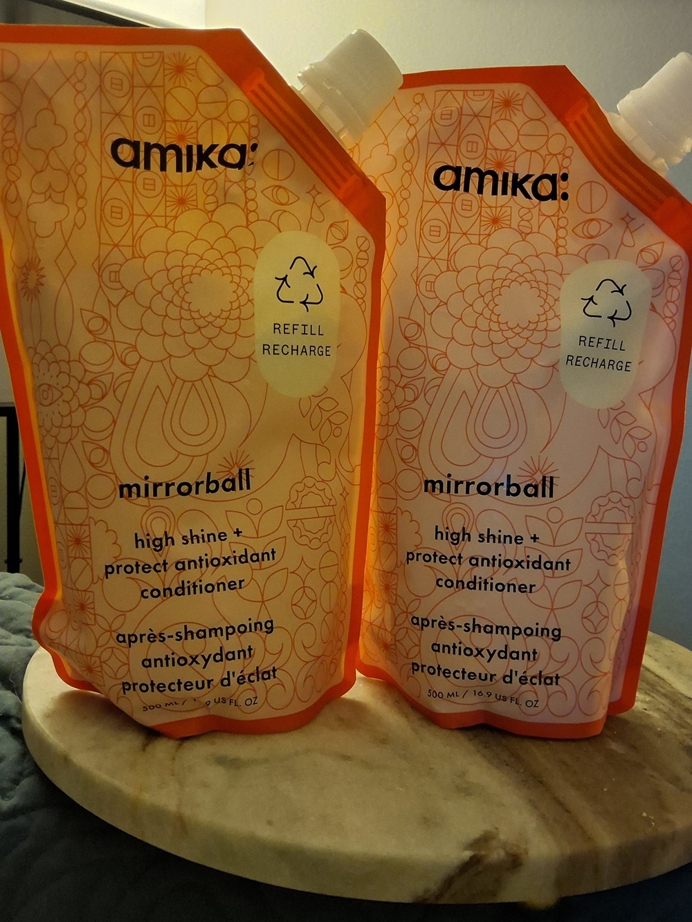 Amika Mirrorball High Shine + Protect Antioxidant Conditioner Refill – Lot of 2